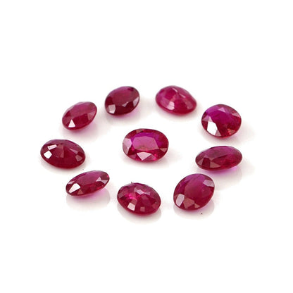 Natural Untreated Mozambique Ruby Calibrated Ovals | 3x4mm & 4x5mm