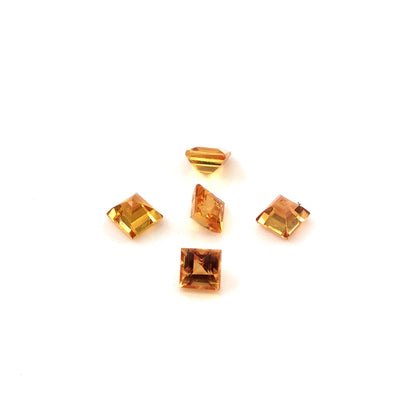 Natural Untreated Orange Sapphire Calibrated Squares | 2.5mm & 3mm