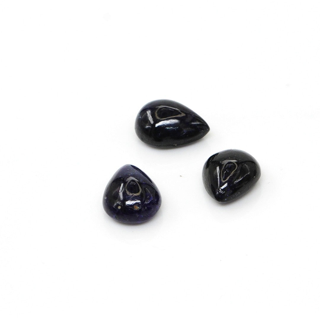 Natural Bangkok Blue Sapphire Calibrated Cabochon Pears | 7x9mm & 7x8mm