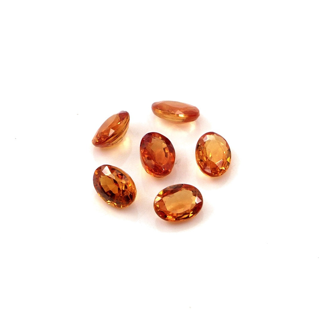 Natural Untreated Orange Sapphire Calibrated Ovals | 3x4mm & 4x5mm