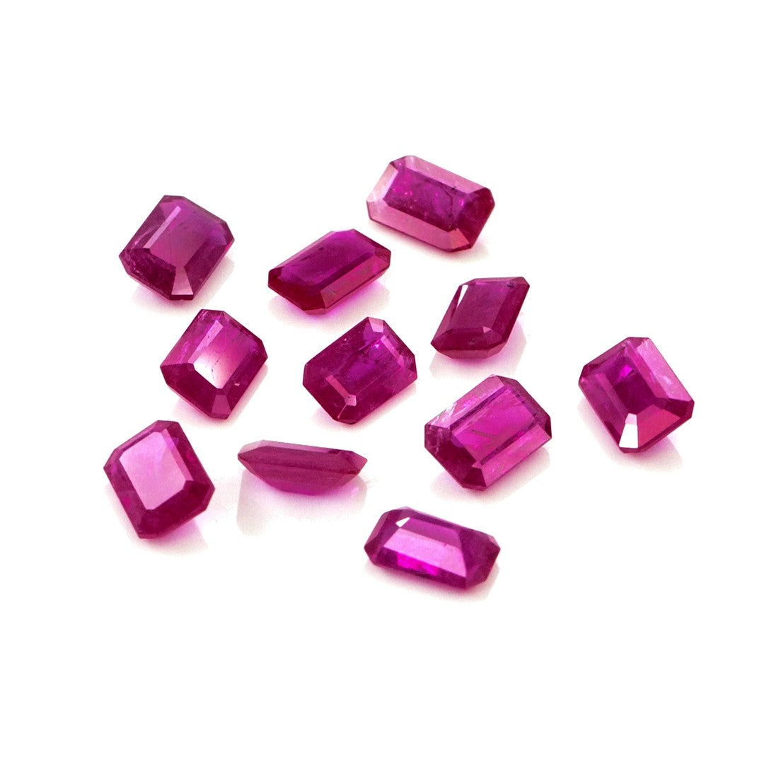 Natural Untreated Mozambique Ruby Calibrated Octagons | 3x5mm & 4x6mm