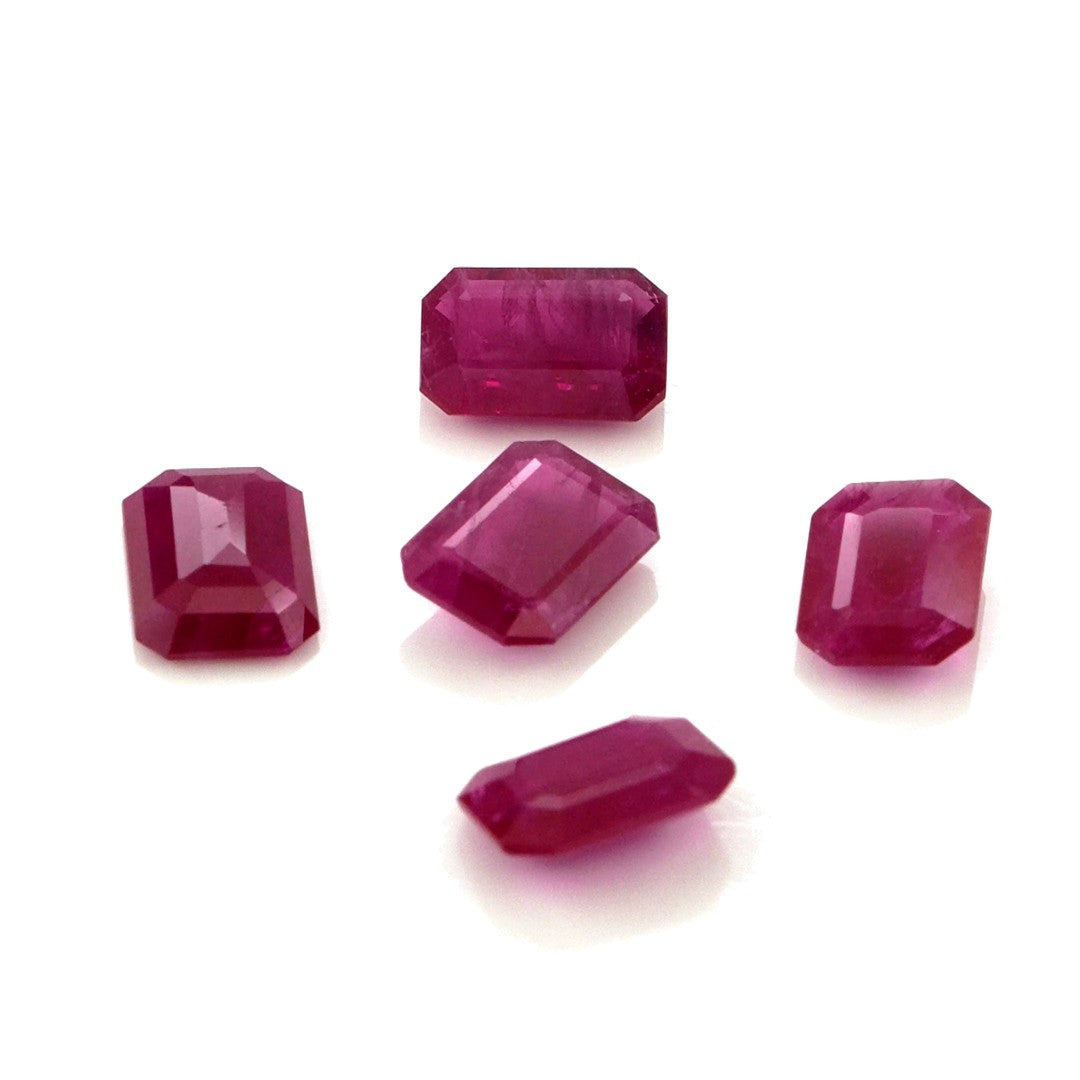 Natural Untreated Burma Ruby Calibrated Octagons | 5x7mm & 6x8mm