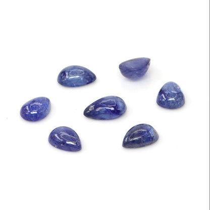 Natural Bangkok Blue Sapphire Calibrated Cabochon Pears | 3x5mm & 4x6mm