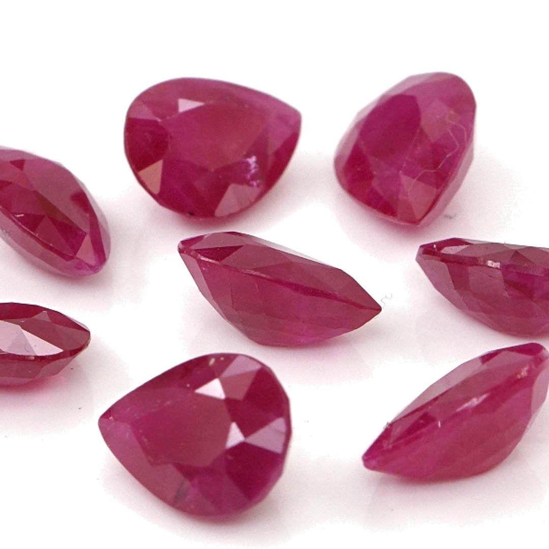 Natural Untreated Burma Ruby Calibrated Pears | 5x7mm & 6x8mm