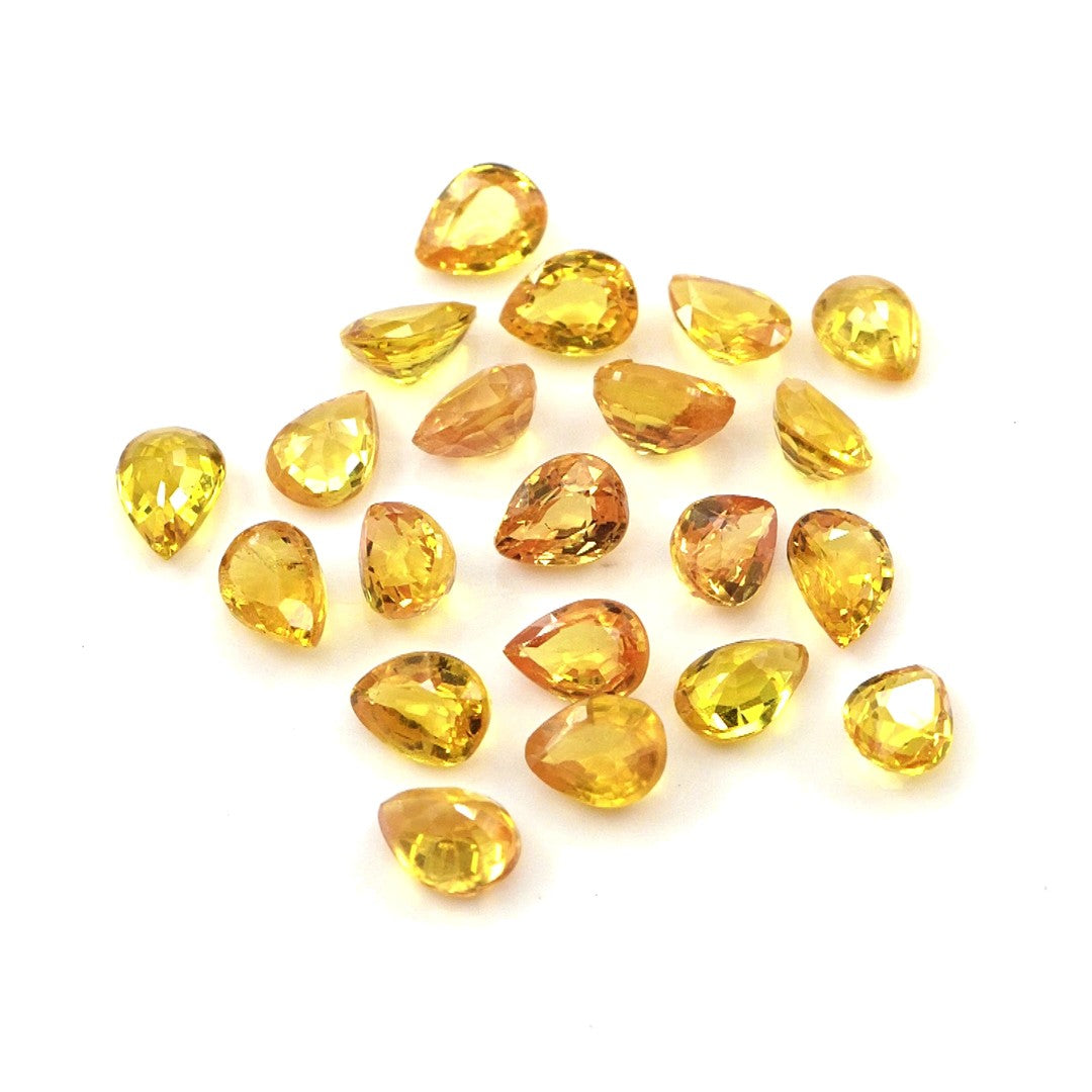 Natural Untreated Yellow Sapphire Calibrated Pears | 3x4mm & 4x5mm