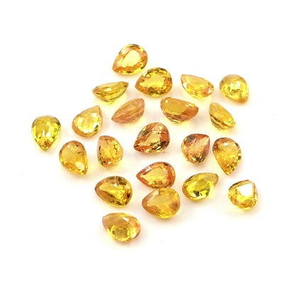 Natural Untreated Yellow Sapphire Calibrated Pears | 3x4mm & 4x5mm