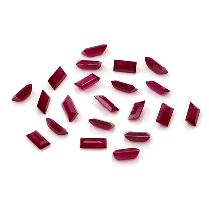 Natural Untreated Mozambique Ruby Calibrated Baguettes | 2x4mm & 2.5x5mm