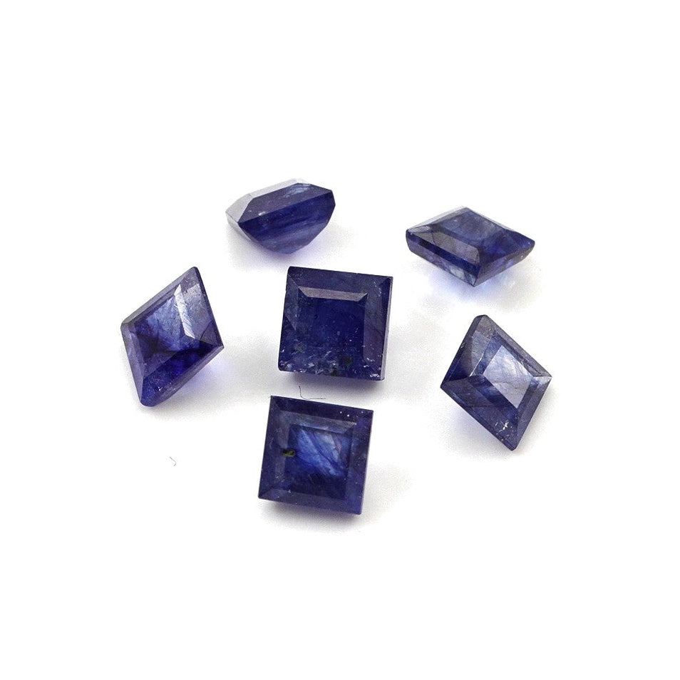 Natural Bangkok Blue Sapphire Calibrated Squares | 5mm & 6mm