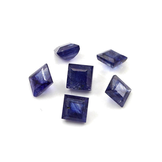 Natural Bangkok Blue Sapphire Calibrated Squares | 5mm & 6mm