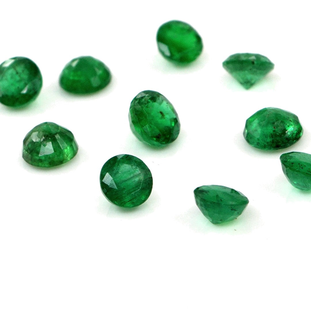 Natural Zambian Emerald Calibrated Rounds | 4mm & 4.5mm