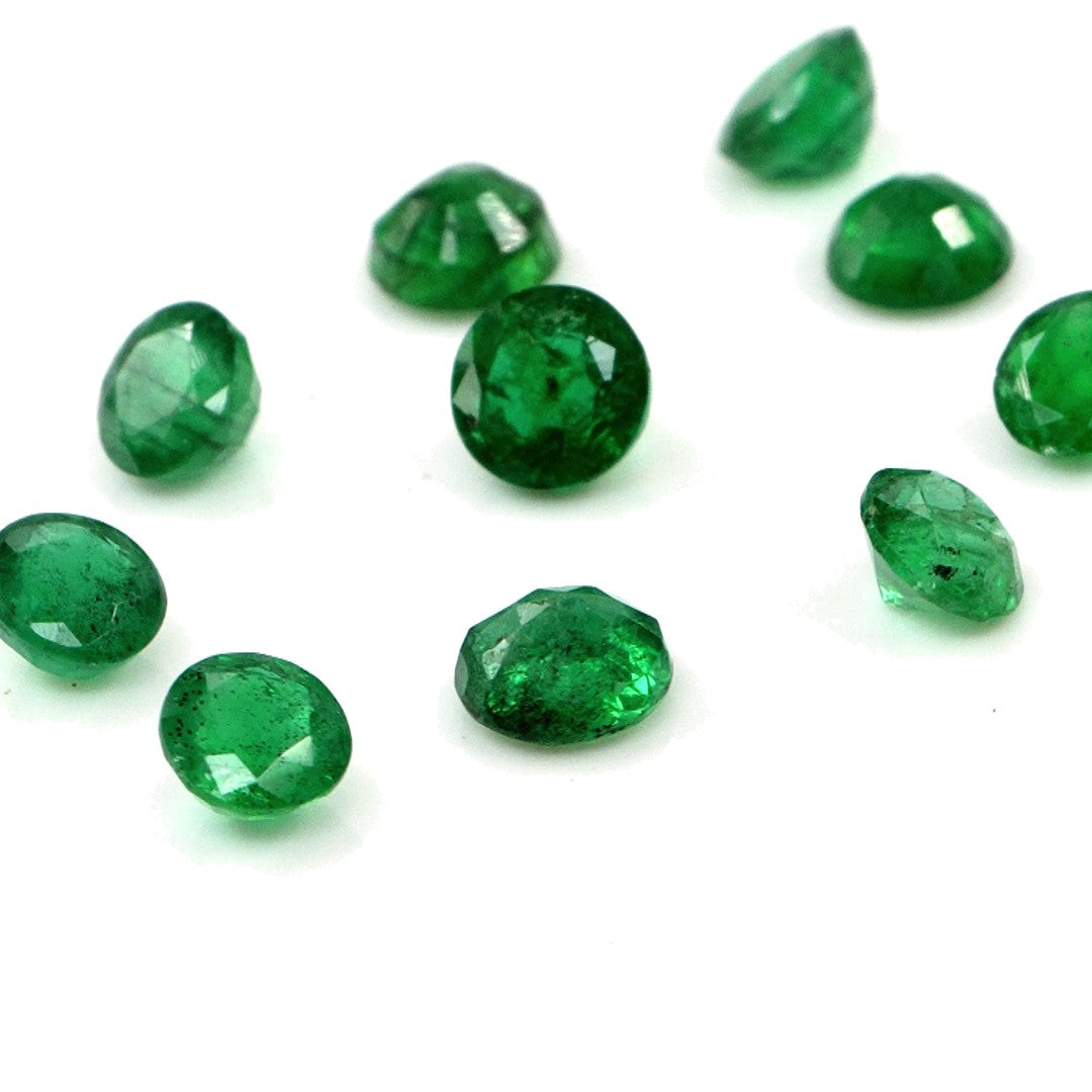 Natural Zambian Emerald Calibrated Rounds | 4mm & 4.5mm