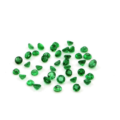 Natural Zambian Emerald Calibrated Rounds | 3mm & 3.5mm