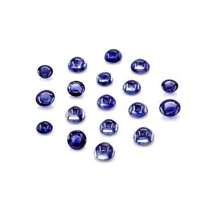 Natural Untreated Blue Sapphire Calibrated Cabochon Rounds | 3mm & 3.5mm