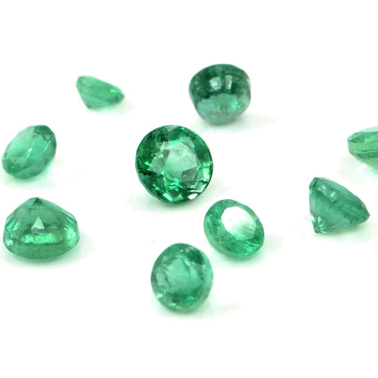 Natural Zambian Emerald Calibrated Rounds | 4mm & 4.5mm