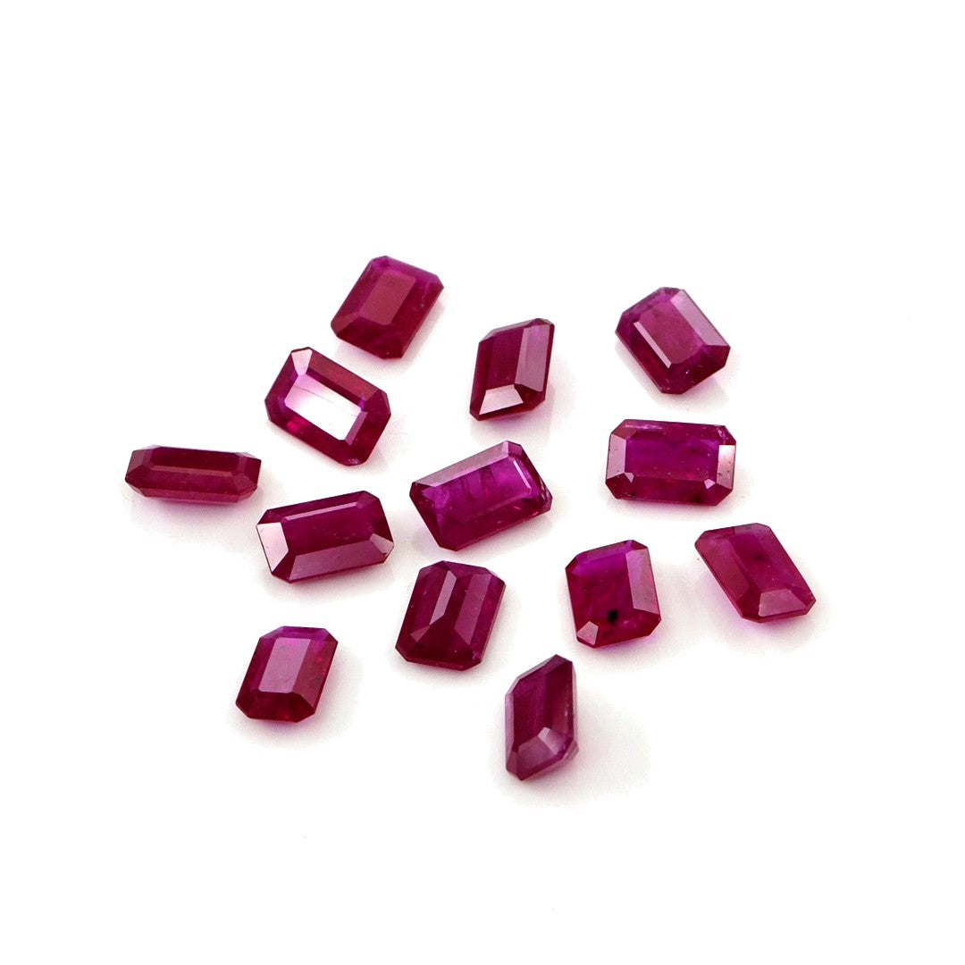 Natural Untreated Mozambique Ruby Calibrated Octagons | 3x5mm & 4x6mm
