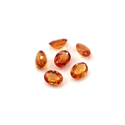 Natural Untreated Orange Sapphire Calibrated Ovals | 3x4mm & 4x5mm