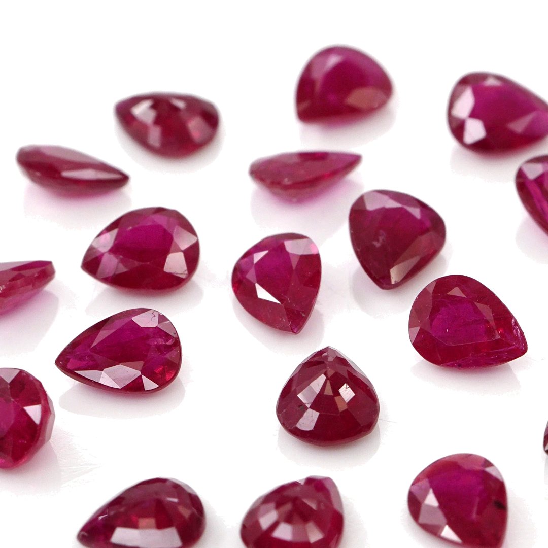 Natural Untreated Mozambique Ruby Calibrated Pears | 3x4mm & 4x5mm