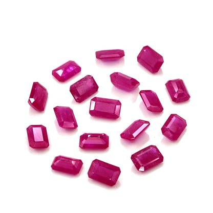 Natural Untreated Mozambique Ruby Calibrated Octagons | 3x5mm & 4x6mm