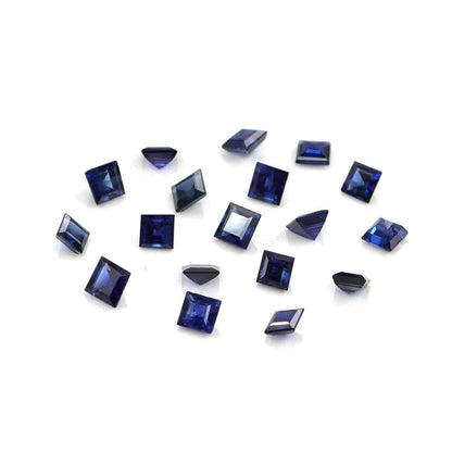 Natural Untreated Blue Sapphire Calibrated Squares | 3mm & 3.5mm