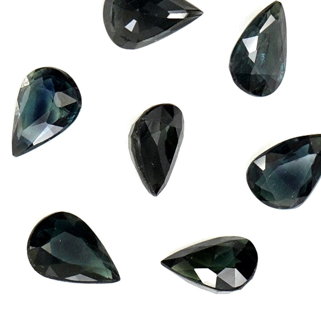 Natural Untreated Teal Sapphire Calibrated Pears | 5x7mm & 6x8mm