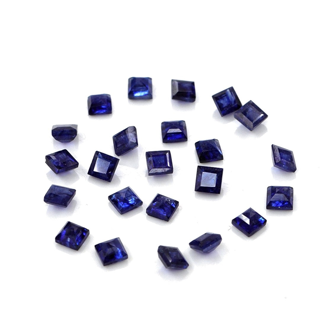 Natural Bangkok Blue Sapphire Calibrated Squares | 2mm & 2.5mm