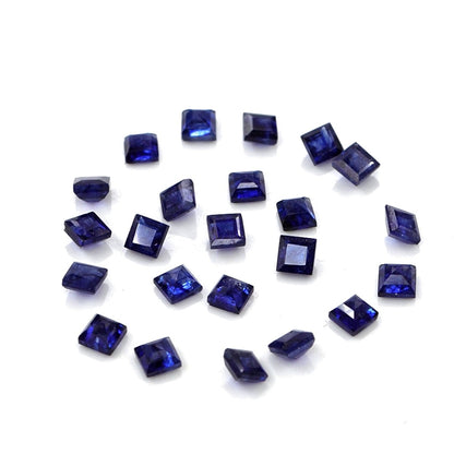 Natural Bangkok Blue Sapphire Calibrated Squares | 2mm & 2.5mm
