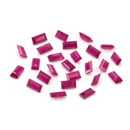 Natural Untreated Mozambique Ruby Calibrated Baguettes | 2x4mm & 2.5x5mm