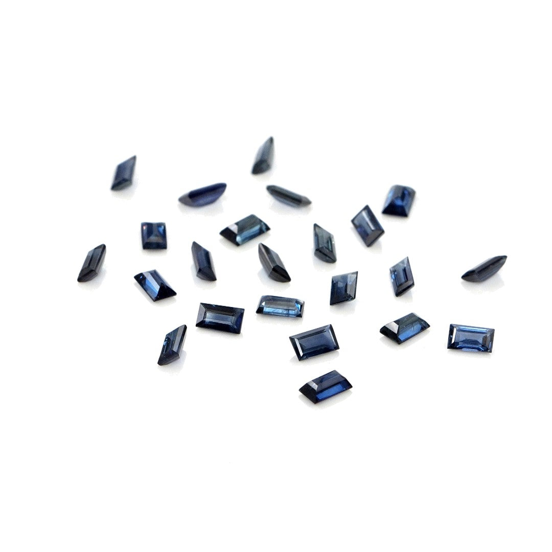 Natural Untreated Blue Sapphire Calibrated Baguettes | 2x4mm & 2.5x5mm