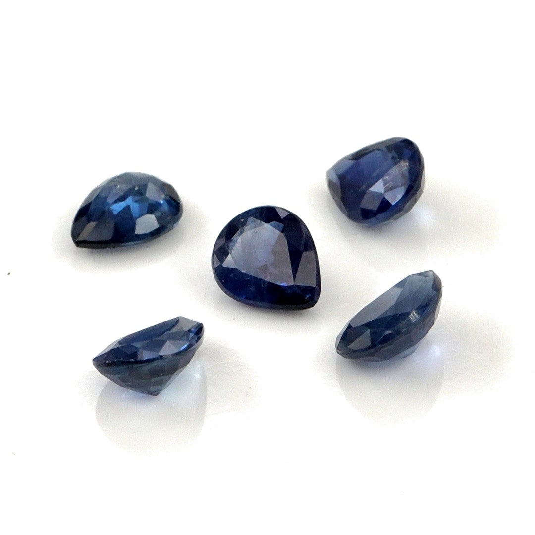 Natural Untreated Blue Sapphire Calibrated Pears | 3x4mm & 4x5mm