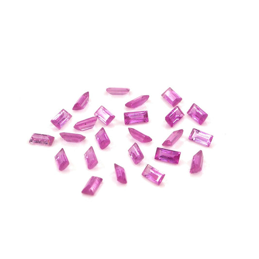 Natural Untreated Mozambique Pink Sapphire Calibrated Baguettes | 2x4mm & 2.5x5mm