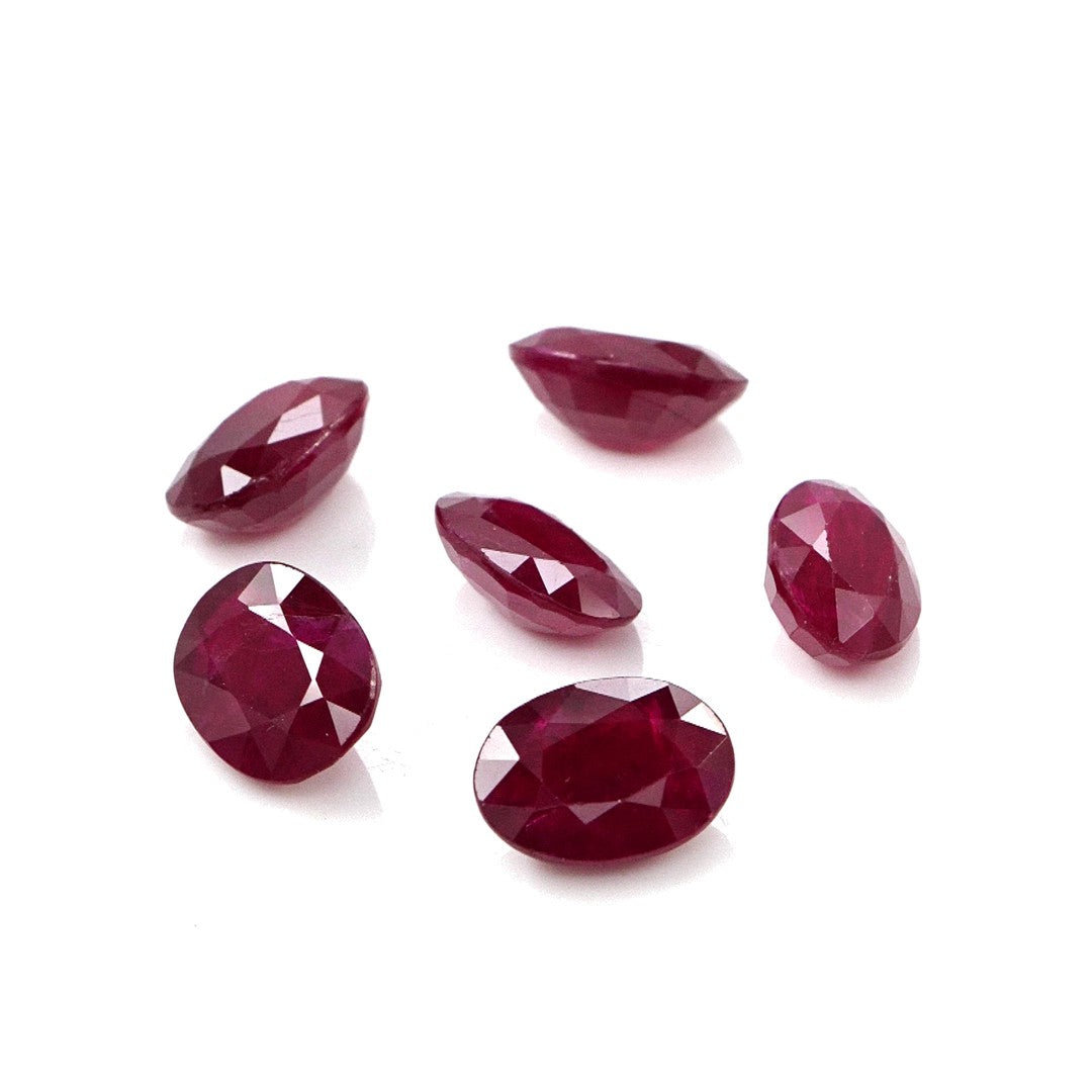 Natural Untreated African Ruby Calibrated Ovals | 5x7mm & 6x8mm