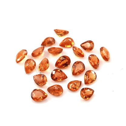 Natural Untreated Orange Sapphire Calibrated Pears | 3x4mm & 4x5mm