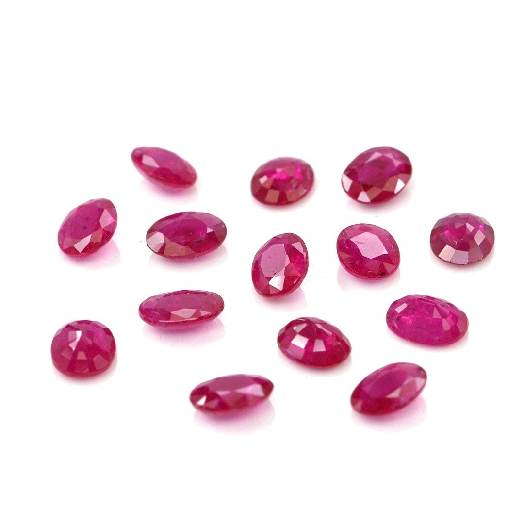 Natural Untreated Mozambique Ruby Calibrated Ovals | 3x4mm & 4x5mm