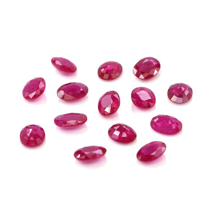 Natural Untreated Mozambique Ruby Calibrated Ovals | 3x4mm & 4x5mm