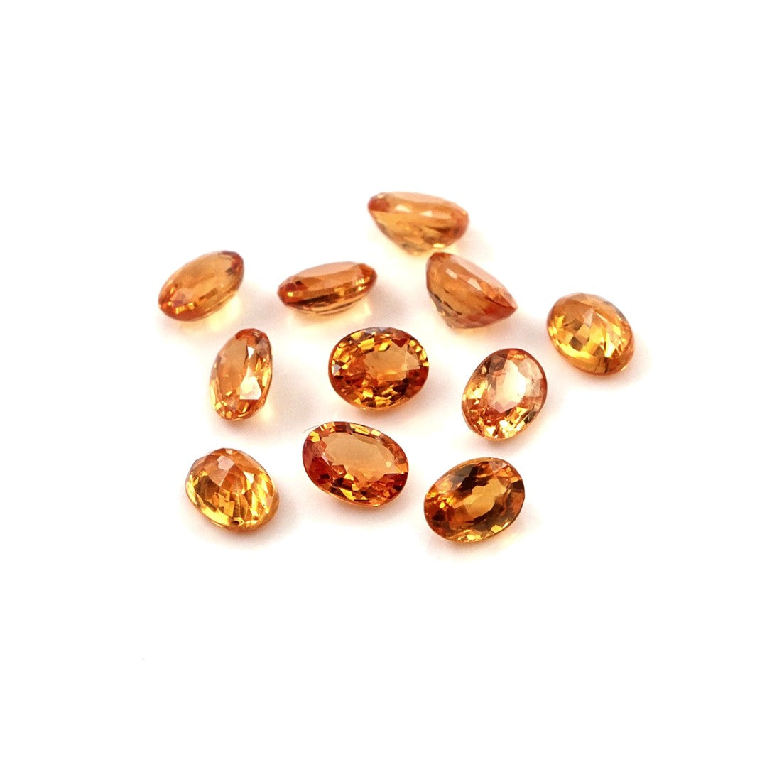 Natural Untreated Orange Sapphire Calibrated Ovals | 3x4mm & 4x5mm