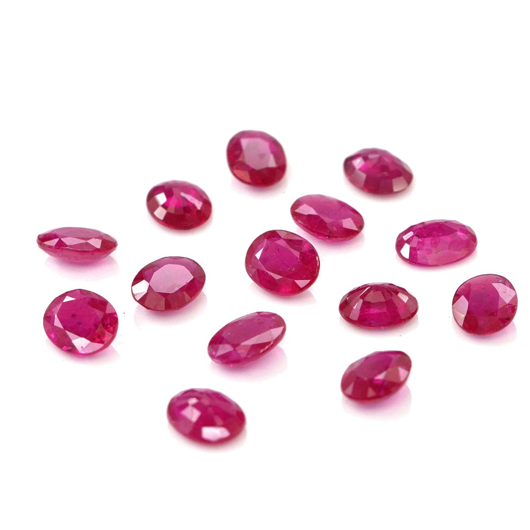 Natural Untreated Mozambique Ruby Calibrated Ovals | 3x4mm & 4x5mm