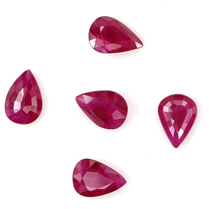 Natural Untreated Burma Ruby Calibrated Pears | 5x7mm & 6x8mm