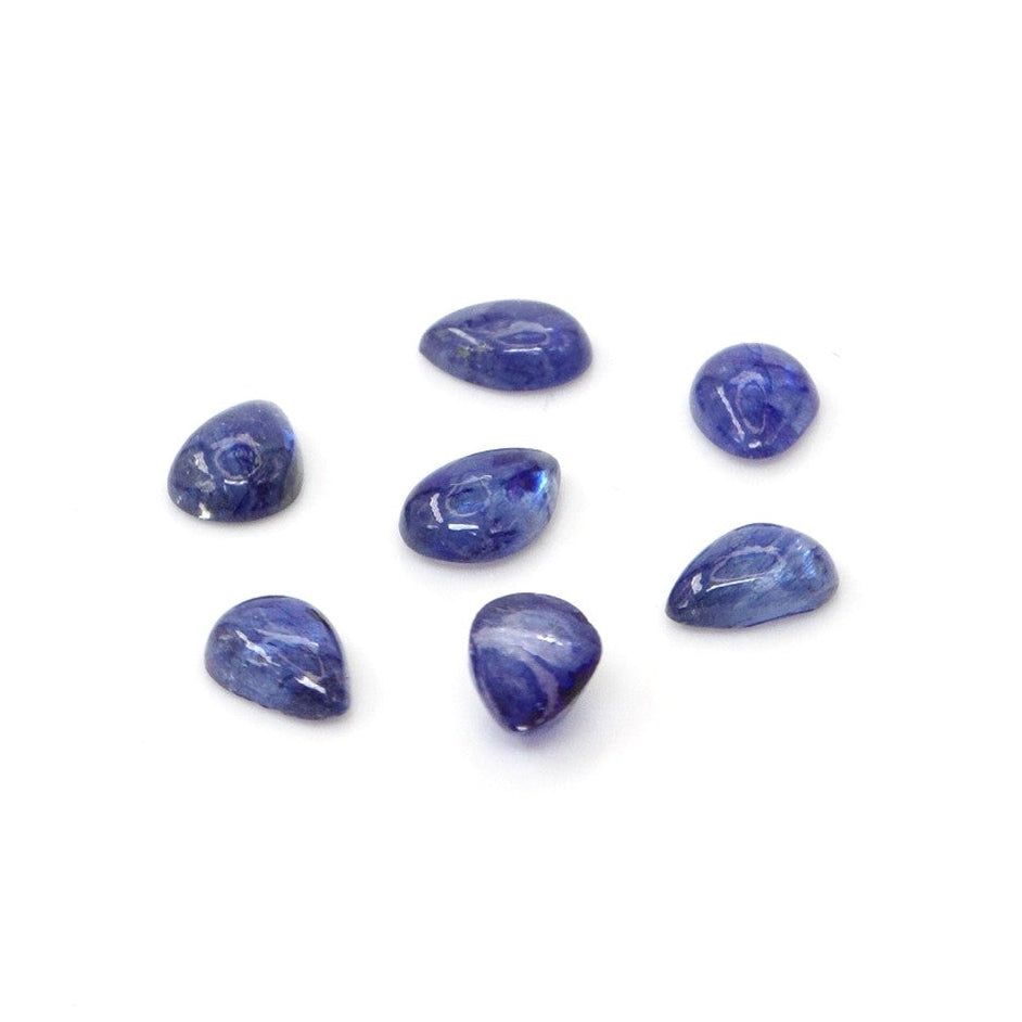 Natural Bangkok Blue Sapphire Calibrated Cabochon Pears | 3x5mm & 4x6mm