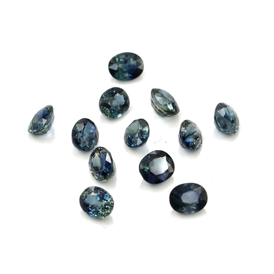 Natural Untreated Australian Teal Sapphire Calibrated Ovals | 3x4mm & 4x5mm