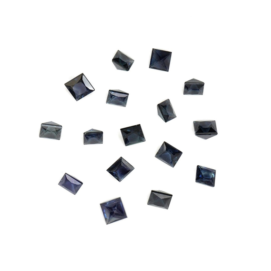 Natural Untreated Blue Sapphire Calibrated Squares | 3mm & 3.5mm