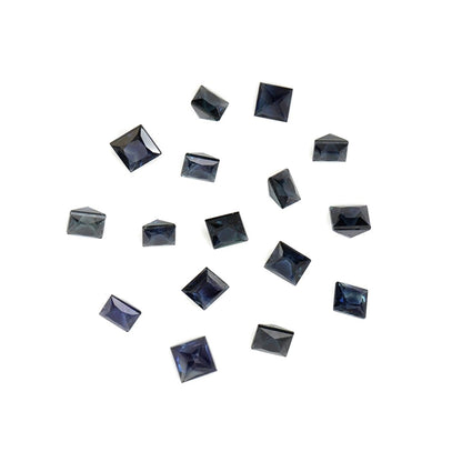 Natural Untreated Blue Sapphire Calibrated Squares | 3mm & 3.5mm