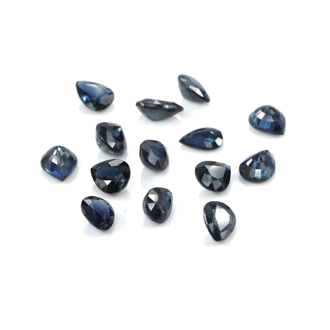 Natural Untreated Blue Sapphire Calibrated Pears | 3x4mm & 4x5mm