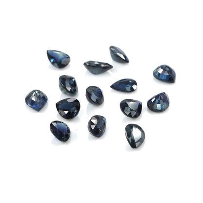 Natural Untreated Blue Sapphire Calibrated Pears | 3x4mm & 4x5mm