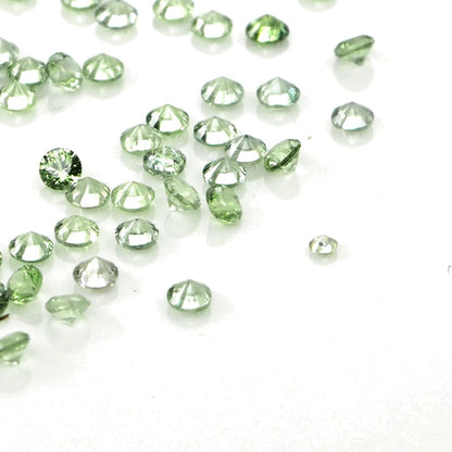 Natural Untreated Green Sapphire Calibrated Rounds | 1mm & 1.5mm