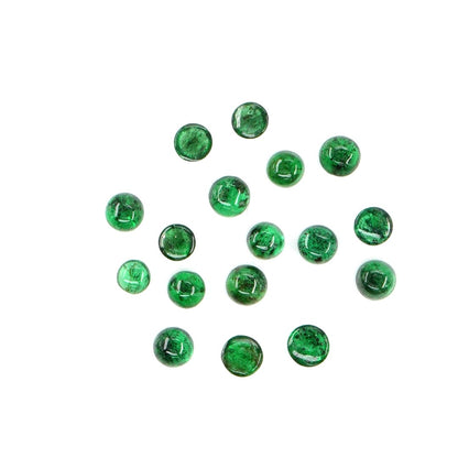 Natural Zambian Emerald Calibrated Cabochon Rounds | 3mm & 3.5mm
