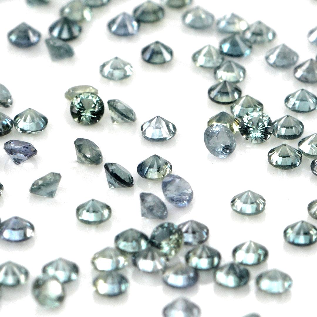 Natural Untreated Teal Sapphire Calibrated Rounds | 2mm & 2.5mm