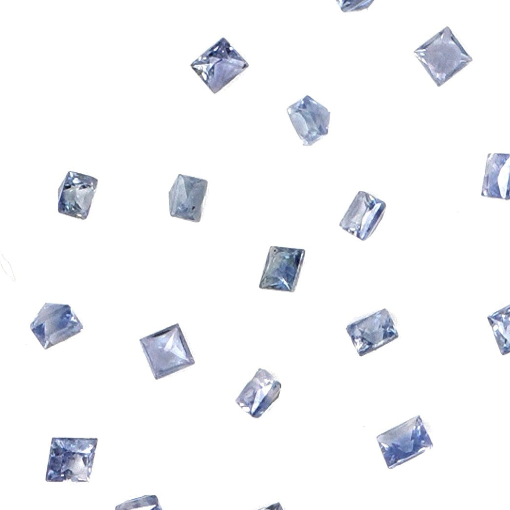 Natural Untreated Blue Sapphire Calibrated Squares | 3mm & 3.5mm