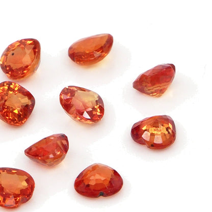 Natural Untreated Orange Sapphire Calibrated Hearts | 4mm & 5mm
