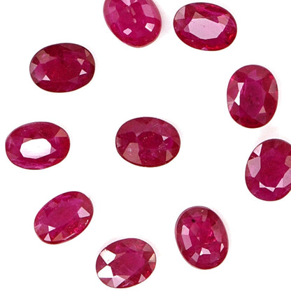 Natural Untreated Mozambique Ruby Calibrated Ovals | 3x4mm & 4x5mm