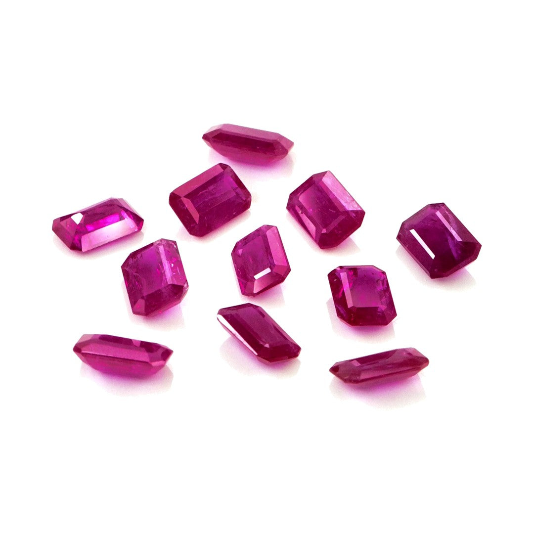 Natural Untreated Mozambique Ruby Calibrated Octagons | 3x5mm & 4x6mm